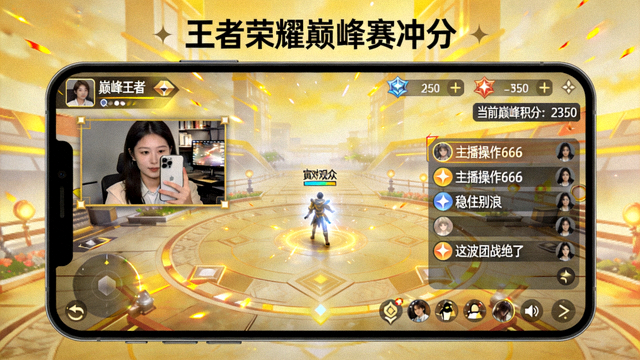 王者荣耀巅峰赛冲分手游直播间画面